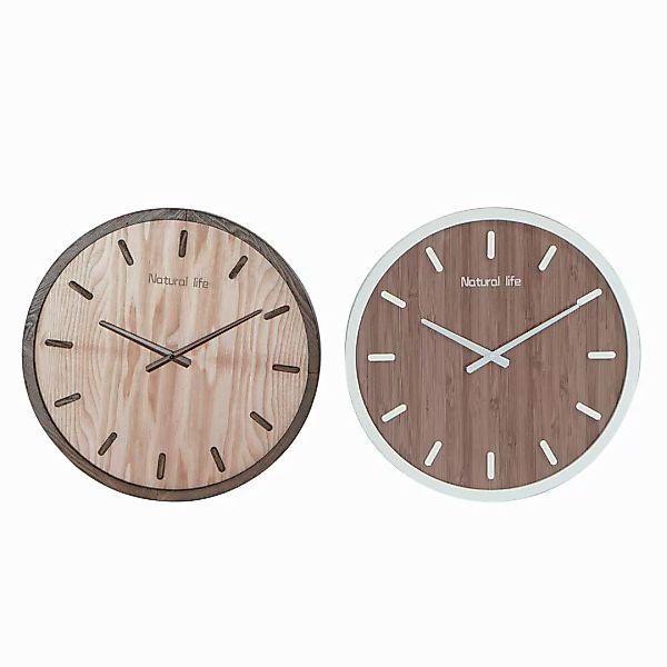 Wanduhr Dkd Home Decor Braun Holz Mdf (50 X 3.5 X 50 Cm) (2 Pcs) günstig online kaufen