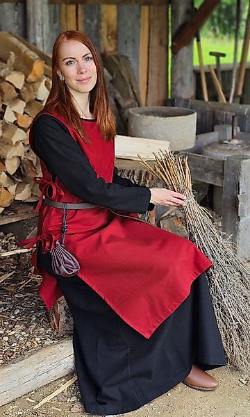 Vehi Mercatus Burgfräulein-Kostüm Klassisches Wikinger Überkleid rot "Lykke günstig online kaufen