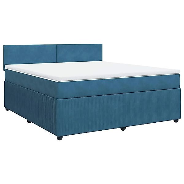 vidaXL Boxspringbett mit Matratze Blau 180x200 cm Samt 3287804 günstig online kaufen
