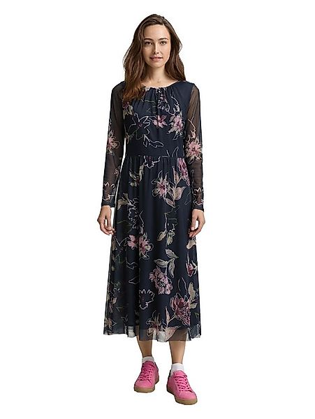 TOM TAILOR Meshkleid Regular midi mit Muster günstig online kaufen