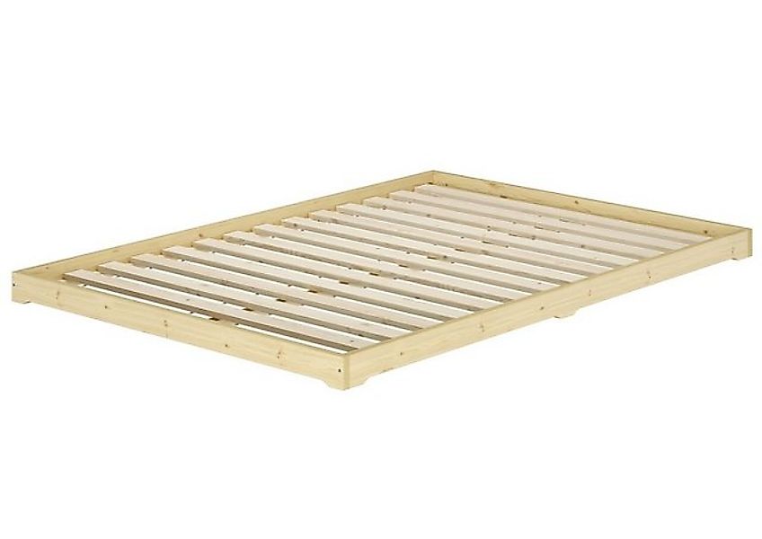 ERST-HOLZ Bett Futonbett Massivholz extra niedrig Fichte geölt 140x200, Fic günstig online kaufen