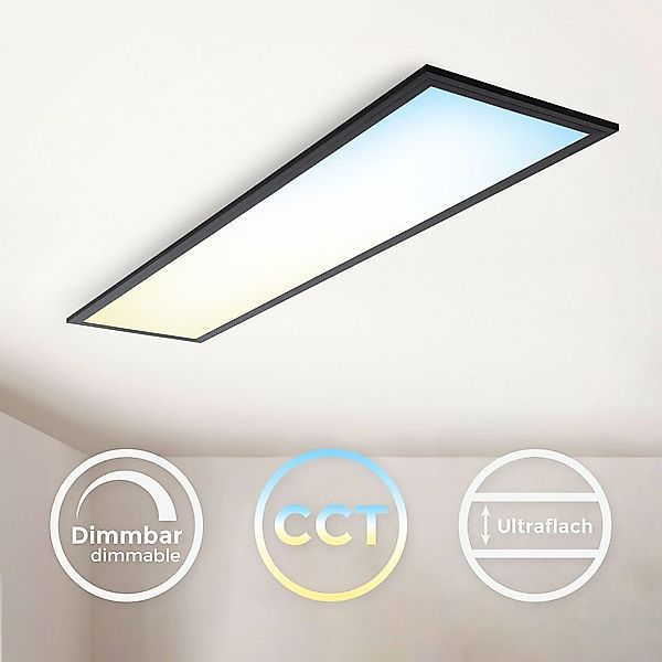 B.K.Licht Deckenleuchte LED Panel 100x25cm schwarz günstig online kaufen