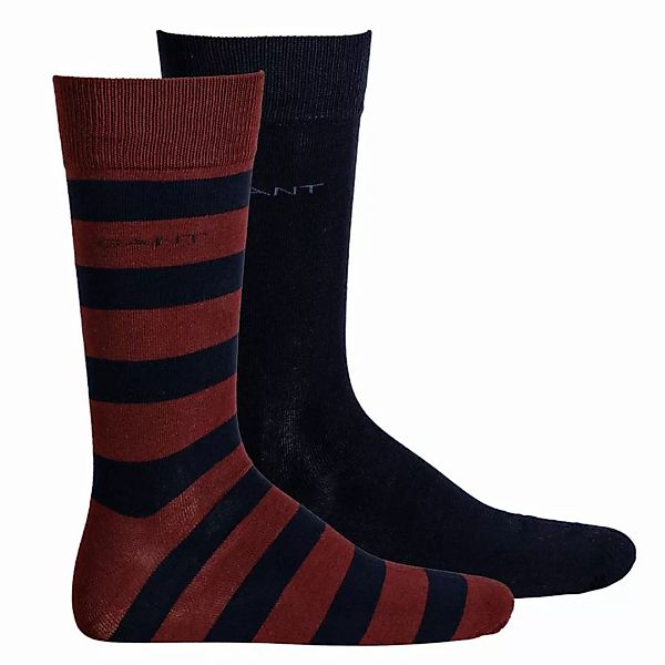 GANT Herren Socken, 2er Pack - Barstripe and Solid Socks, Strümpfe, One Siz günstig online kaufen