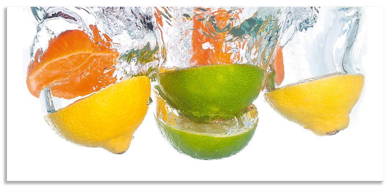 Artland Küchenrückwand »Zitrusfrüchte fallen in klares Wasser«, (1 tlg.), A günstig online kaufen
