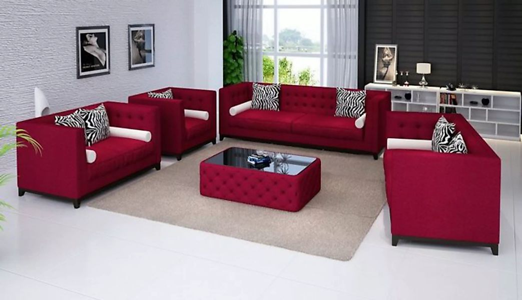 JVmoebel Sofa Ledersofa Sofa Couchen Sitzer Set Sofa Polster Couch 4tlg Ses günstig online kaufen