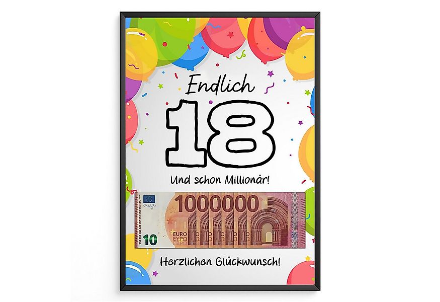 Tigerlino Poster Geldgeschenk zum 18. Geburtstag Jungen Mädchen Geburtstags günstig online kaufen