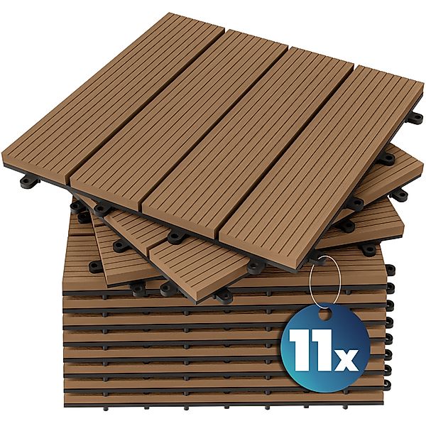 WPC Fliesen 11er-Set Klassik Terrakotta - 30x30cm günstig online kaufen