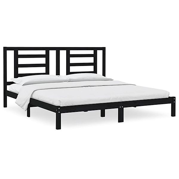 Vidaxl Massivholzbett Schwarz Kiefer 200x200 Cm günstig online kaufen