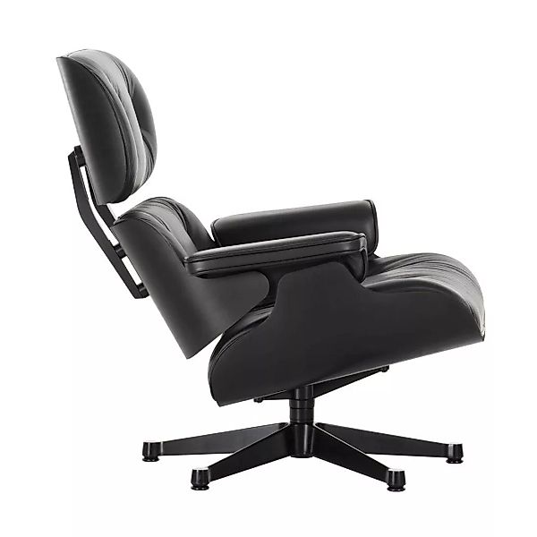 Vitra - Eames Lounge Chair Drehsessel Leder - schwarz nero/Bezug Leder Prem günstig online kaufen