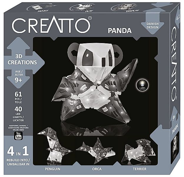 Kosmos 3D-Puzzle CREATTO - Panda - 3D Puzzle mit LED-Lichtern, Puzzleteile günstig online kaufen
