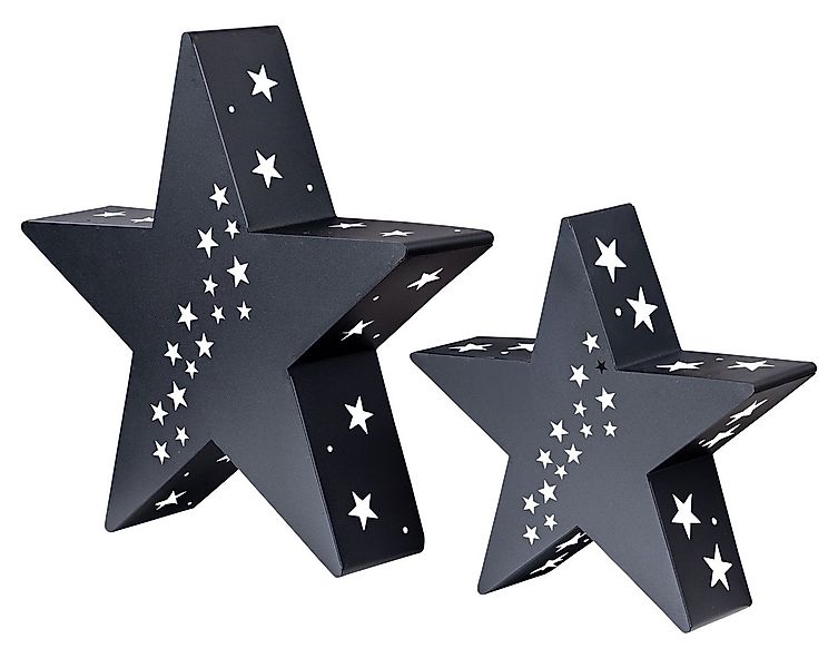 Levandeo® Kerzenlaterne, 2er Set Kerzenhalter Laterne Stern 30-45cm Metall günstig online kaufen