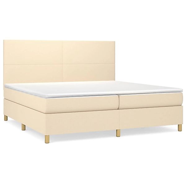 vidaXL Boxspringbett mit Matratze Creme 200x200 cm Stoff1388086 günstig online kaufen