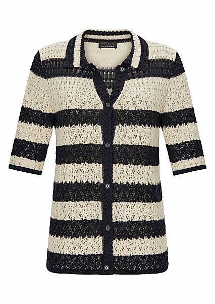 GOLDNER Strickjacke "Kurzgröße Ajourjacke in maritimen Look" Ajourstrick mi günstig online kaufen