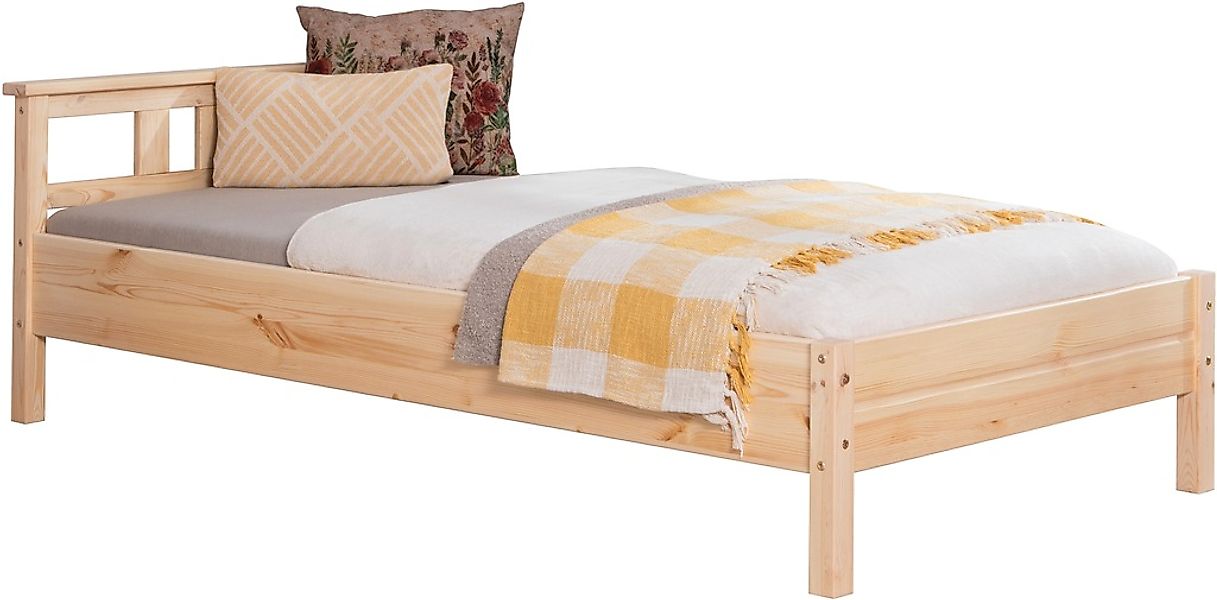 Ticaa Futonbett "Merci", Einzelbett, aus Kiefer Massivholz, inkl. Rollrost günstig online kaufen