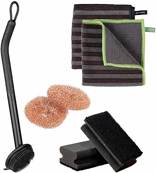 WENKO Reinigungs-Set "Spül-Set" Kupfer-Putzlinge, Mikrofasertücher, Spülbür günstig online kaufen