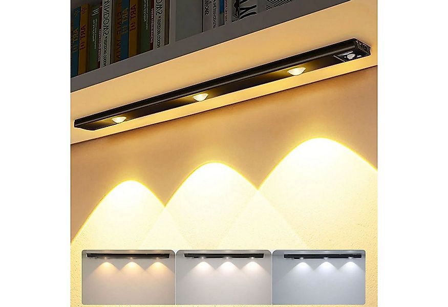Rosnek LED Lichtleiste Wiederaufladbar, 3 Lichtfarben, dimmbar, für Schrank günstig online kaufen