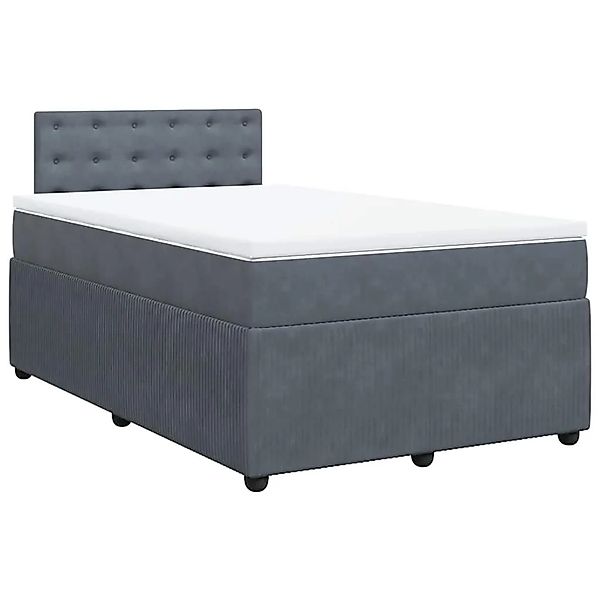 vidaXL Boxspringbett mit Matratze Dunkelgrau 120x190 cm Samt 3289999 günstig online kaufen