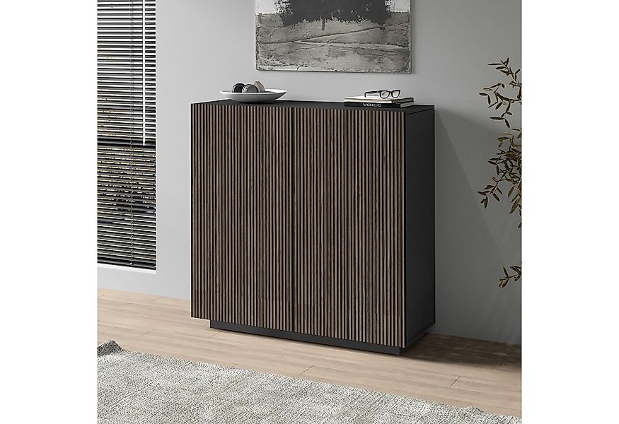 INOSIGN Highboard Vega,Highboard,Kommode,120 cm, mit 2 Türen,Fronten mit Ri günstig online kaufen