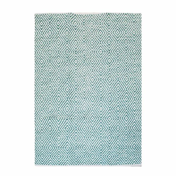 MeGusta Flachflor Teppich Modern Türkis Baumwolle 80x150 cm Marisol günstig online kaufen