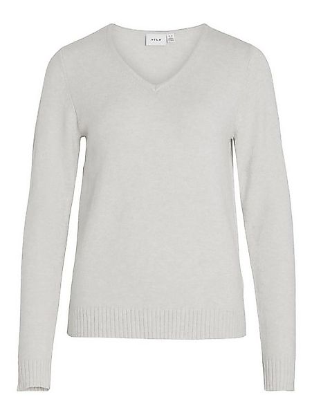 Vila Strickpullover Dünner Strickpullover Basic Stretch VIRIL VIRIL V-NECK günstig online kaufen
