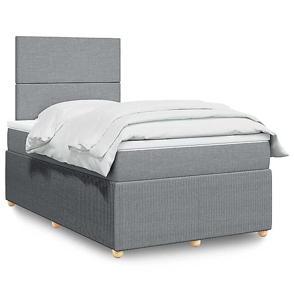 vidaXL Boxspringbett mit Matratze Hellgrau 120x190 cm Stoff 3294288 günstig online kaufen