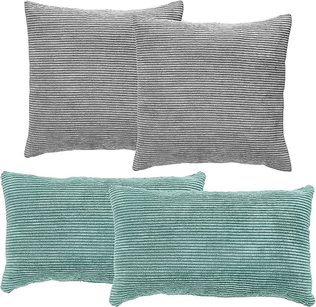 Andiamo Dekokissen "Cord Kissen Emy, 4er Set, Kissenhülle mit Füllung" Sofa günstig online kaufen