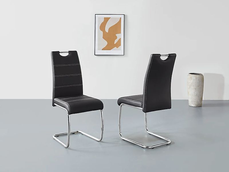 HELA Freischwinger "Flora, Esszimmerstühle", (Set), 2 St., Kunstleder, Schw günstig online kaufen