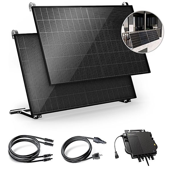 Solakon Balkonkraftwerk 900W Solaranlage mit Balkonhalterung Steckerfertig günstig online kaufen