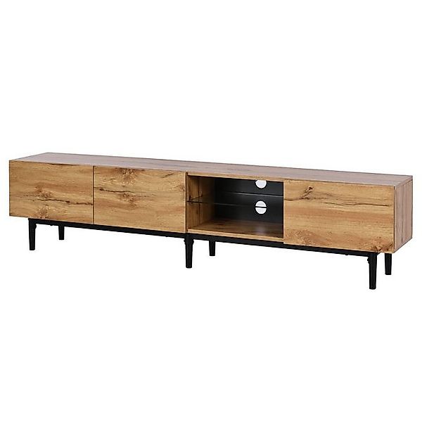 Gotagee TV-Schrank Moderner LED TV-Möbel Holzmaserung Fernsehtisch Fernsehs günstig online kaufen