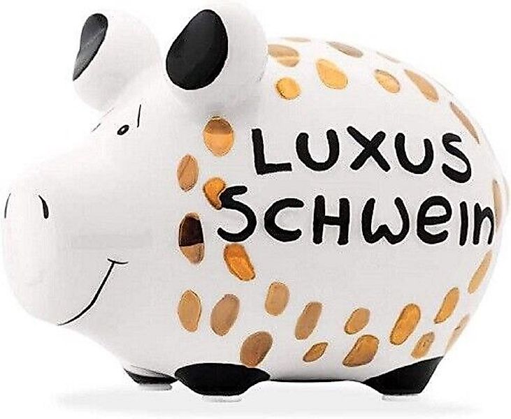 G.Wurm GmbH Spardose KCG Sparschwein "Luxusschwein" Keramik Weiß/Schwarz/Go günstig online kaufen