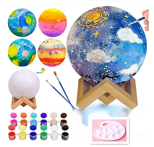 XDeer Lernspielzeug Mond Lampe Malset,3D-Nachtlicht Kreativ Set für Kinder, günstig online kaufen
