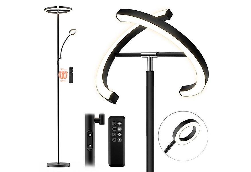 FIMEI Stehlampe 29W, mit Leseleuchte, Fernbedienung & Touch, LED fest integ günstig online kaufen