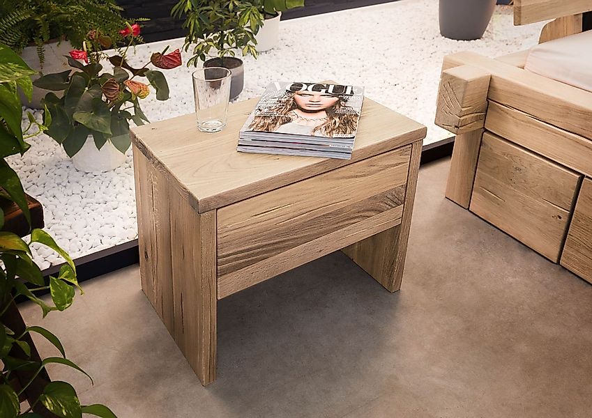 Massivmoebel24 Nachttisch JANGALI (Massivholz, Massivholztisch), Nachttisch günstig online kaufen