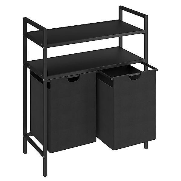 STEELSØN Ausziehwäschekorb Rigil aus Metall (2 Fächer mit 2 MDF-Ablagen, sc günstig online kaufen