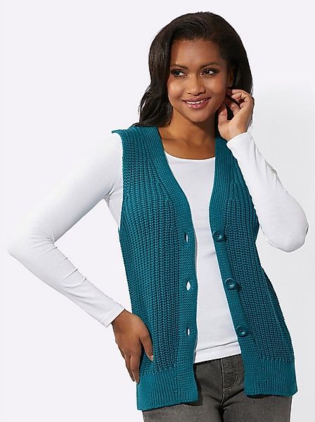 Witt Strickweste Strickweste Ärmellos Rippoptik günstig online kaufen