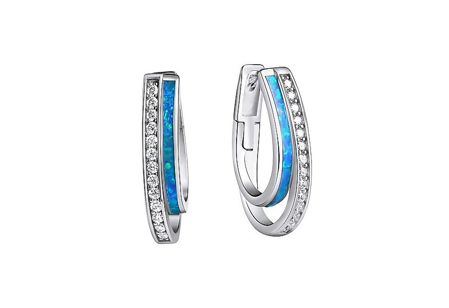 Vivance Paar Creolen 925-Sterling Silber rhodiniert Zirkonia günstig online kaufen