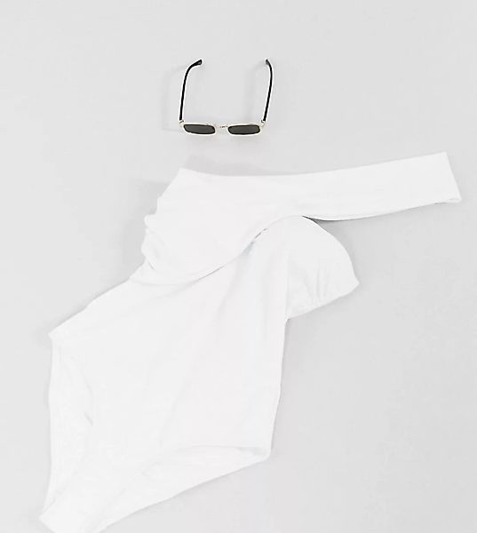 Ivory Rose – Fuller Bust – Weißer Badeanzug mit One-Shoulder-Träger, E bis günstig online kaufen