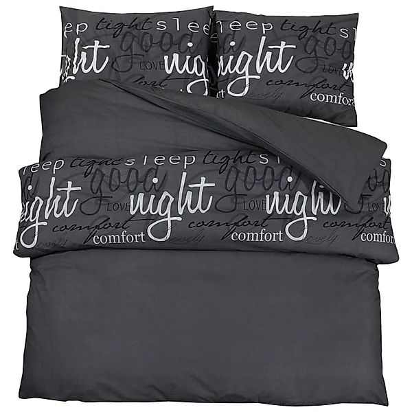 vidaXL Bettwäsche-Set Schwarz 200x220 cm Baumwolle 136532 günstig online kaufen