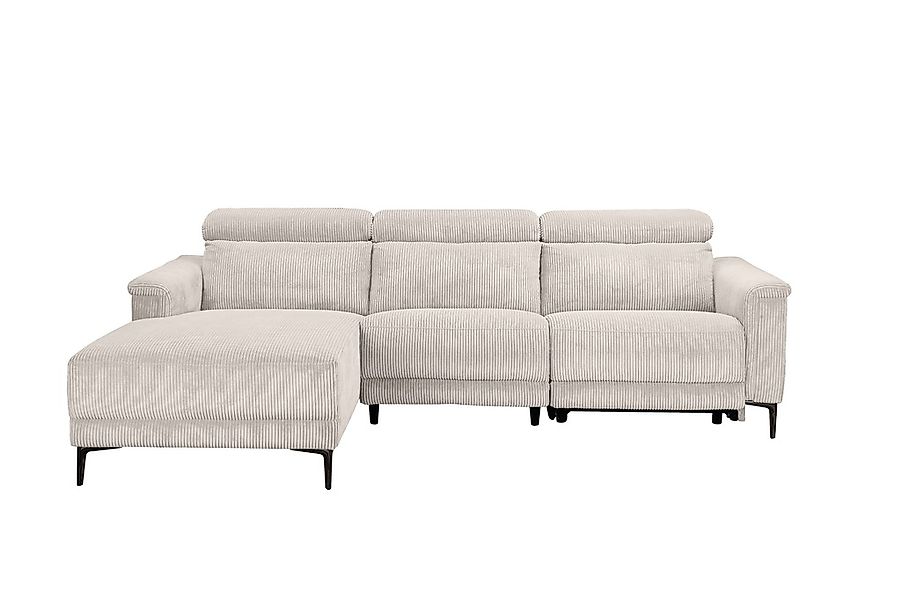 Home affaire Ecksofa »Lund in Cord, L-Form, 261 cm, manuelle und elektr. Re günstig online kaufen
