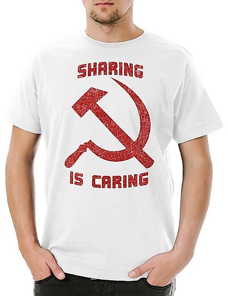 Urban Backwoods Print-Shirt Sharing Is Caring Herren T-Shirt Sozialismus So günstig online kaufen