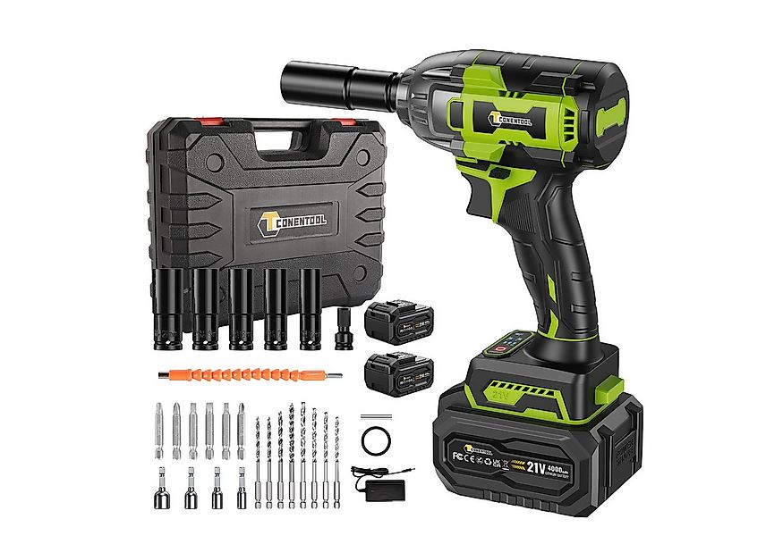 CONENTOOL Akku-Drehschlagschrauber 21V Bürstenloser Motor 3-in-1-Schlagschr günstig online kaufen