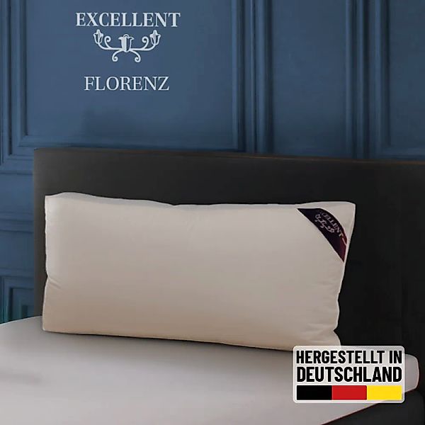 Excellent 3-Kammer-Kopfkissen "Florenz, Daunenstützkissen mit 10 cm Außenst günstig online kaufen