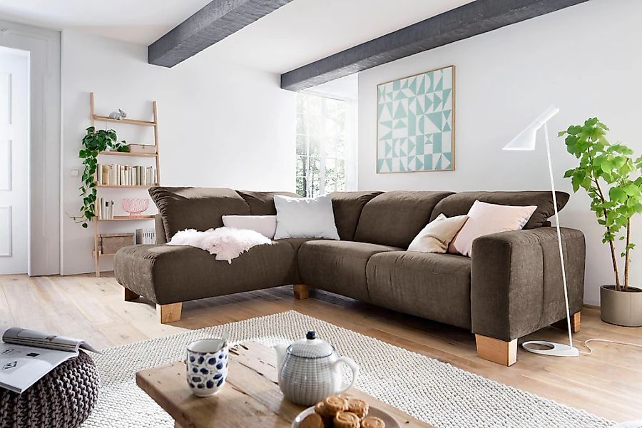 Home affaire Ecksofa "Hörnum bequemes Wohlfühlsofa, Federkern, Breite 281cm günstig online kaufen