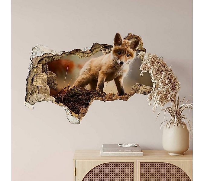K&L Wall Art Wandtattoo 3D Wandtattoo Aufkleber Adamec Junger Baby Fuchs Ki günstig online kaufen