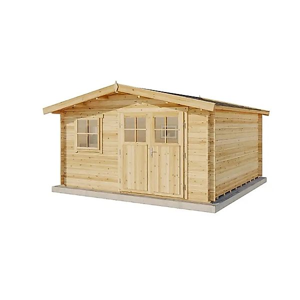 Alpholz Gartenhaus Holz Valeria, BxT: 438x427 cm, in Naturbelassen Inkl. Fu günstig online kaufen