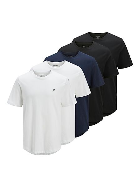 Jack & Jones T-Shirt Tee SS Crew Neck 5PK mit kleinem Logo auf der linken B günstig online kaufen
