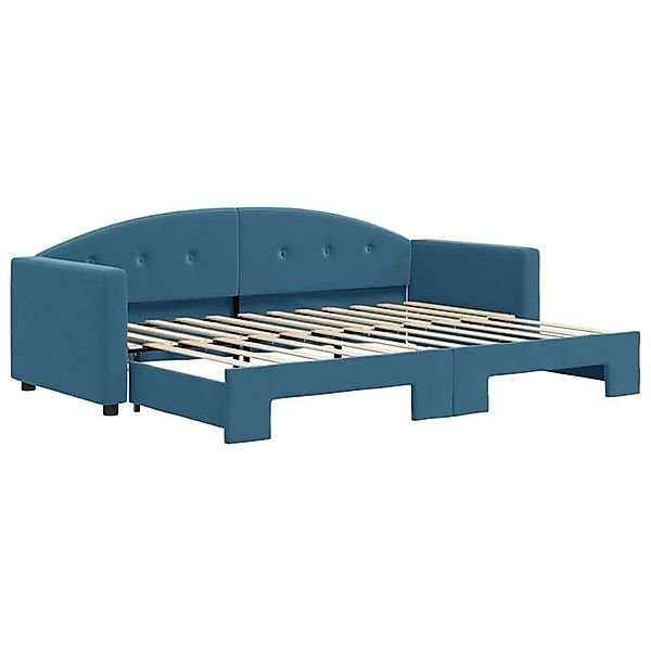 vidaXL Bett Tagesbett Ausziehbar Blau 80x200 cm Samt günstig online kaufen