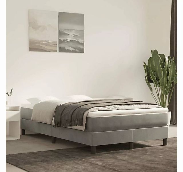 furnicato Bett Bettgestell Hellgrau 120x200 cm Samt günstig online kaufen