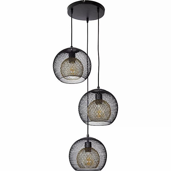 GLOBO Pendelleuchte SELINA 30260308X schwarz Metall H/D: ca. 150x44 cm E27 günstig online kaufen