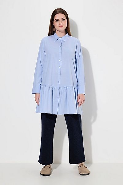 Ulla Popken Hemdbluse Hemdbluse Volantsaum Hemdkragen Langarm günstig online kaufen